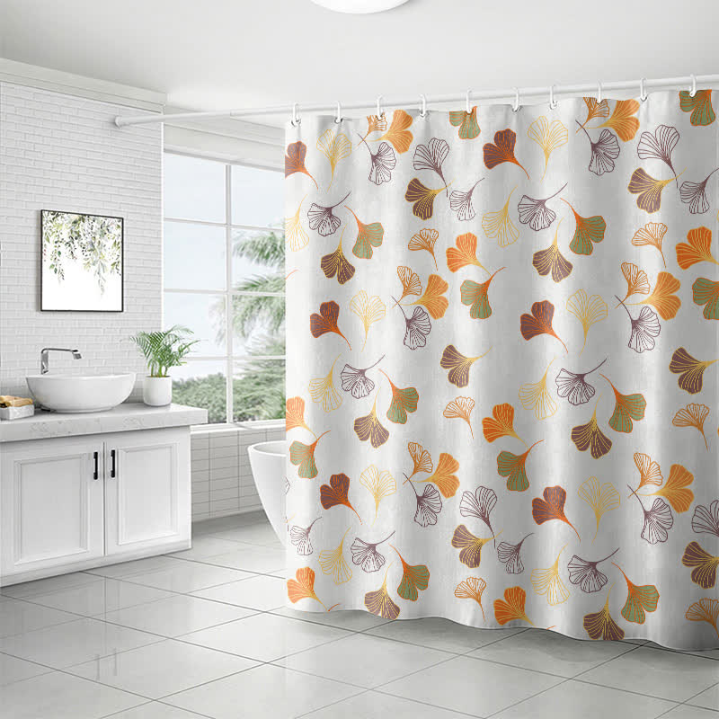Ownkoti Elegant Ginkgo Leaf Shower Curtain - image 1