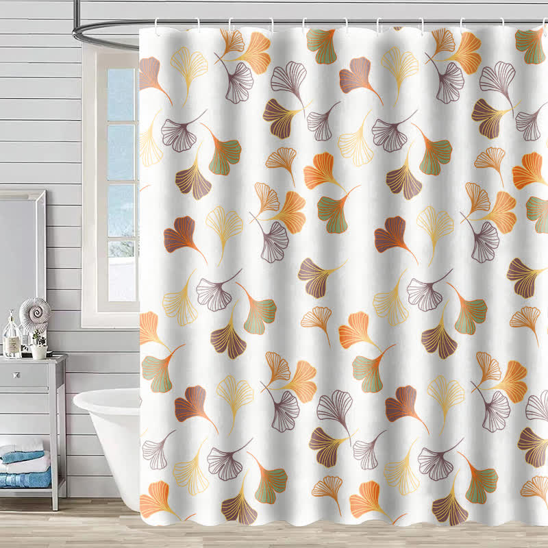 Ownkoti Elegant Ginkgo Leaf Shower Curtain - A - 90"W x 71"L - image 0