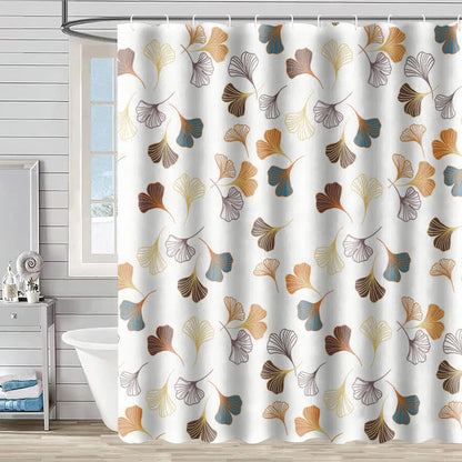 Ownkoti Elegant Ginkgo Leaf Shower Curtain - B - 90"W x 71"L - image 2