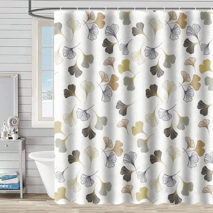 Ownkoti Elegant Ginkgo Leaf Shower Curtain - C - 90"W x 71"L - image 4