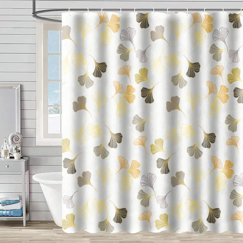 Ownkoti Elegant Ginkgo Leaf Shower Curtain - F - 90"W x 71"L - image 10