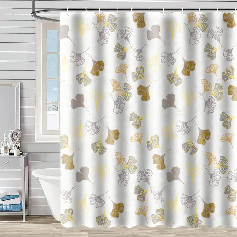 Ownkoti Elegant Ginkgo Leaf Shower Curtain - G - 90"W x 71"L - image 12