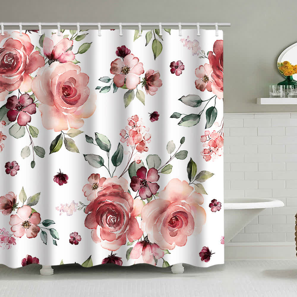 Ownkoti Luxurious Flowers Print Shower Curtain - D - 71"W x 90"L - image 3
