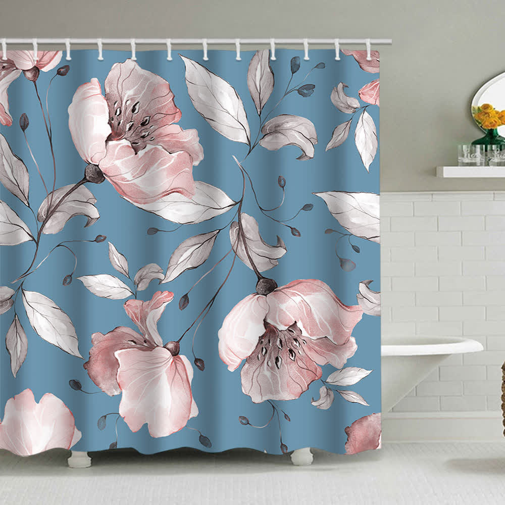 Ownkoti Luxurious Flowers Print Shower Curtain - E - 71"W x 90"L - image 4