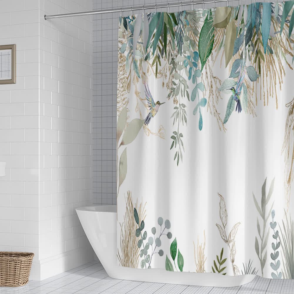 Ownkoti Botanical Bird Print Shower Curtain - image 1