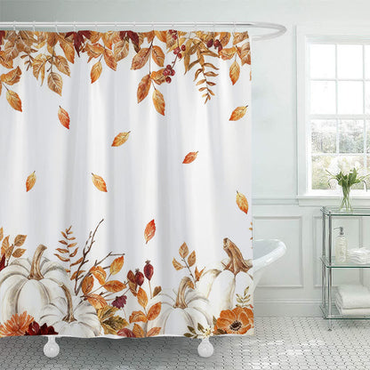 Ownkoti Pumpkin Harvest Print Shower Curtain - A - 71"W x 79"L - image 0