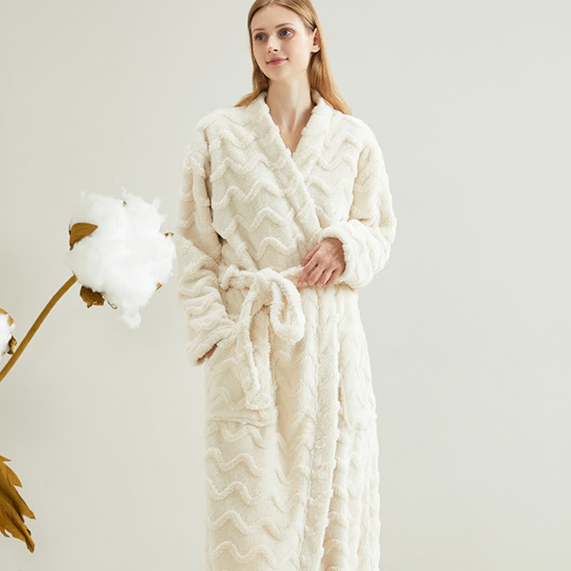 Ownkoti Unisex Wavy Textured Plush Robe - image 6