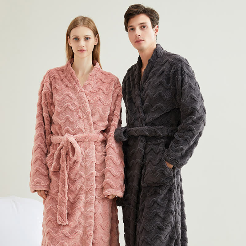 Ownkoti Unisex Wavy Textured Plush Robe - image 1