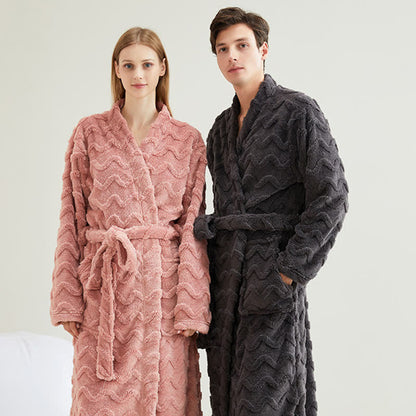Ownkoti Unisex Wavy Textured Plush Robe - image 1