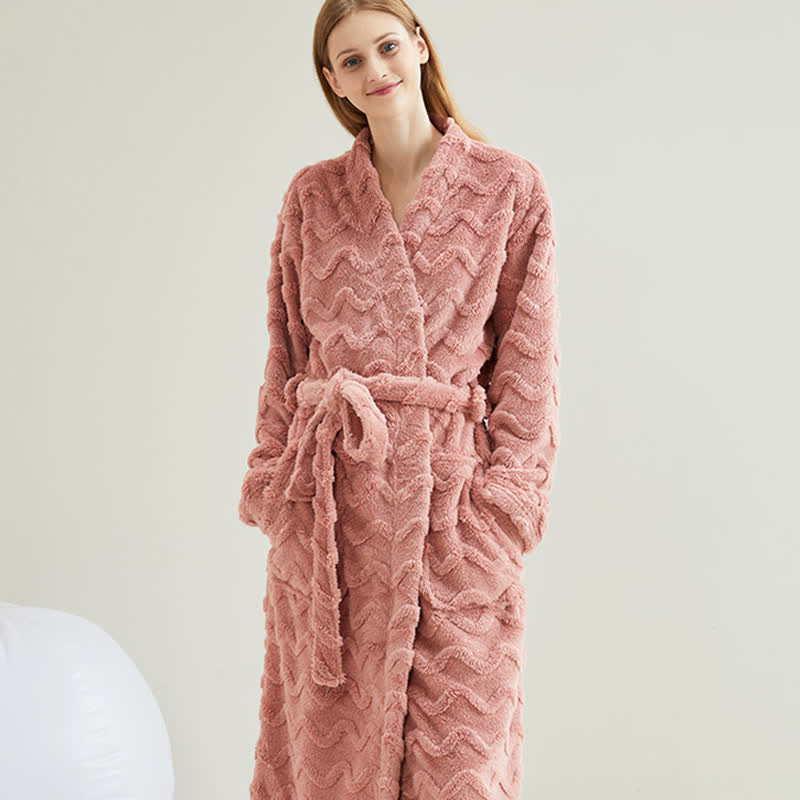Ownkoti Unisex Wavy Textured Plush Robe - image 4