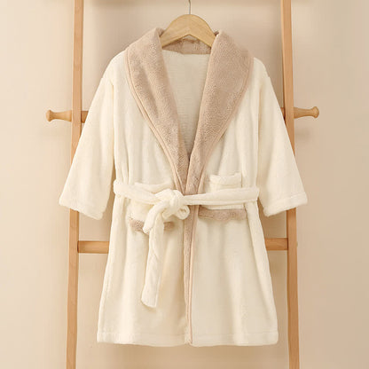Ownkoti Matching Family Solid Plush Robe - White - Child:150cm - image 5