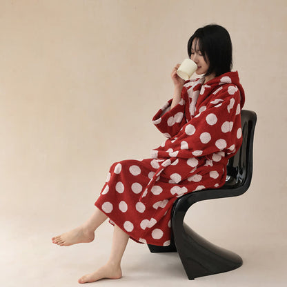 Ownkoti Matching Family Polka Dot Hooded Cotton Robe - image 9