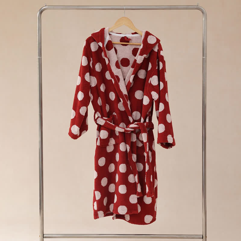 Ownkoti Matching Family Polka Dot Hooded Cotton Robe - image 13