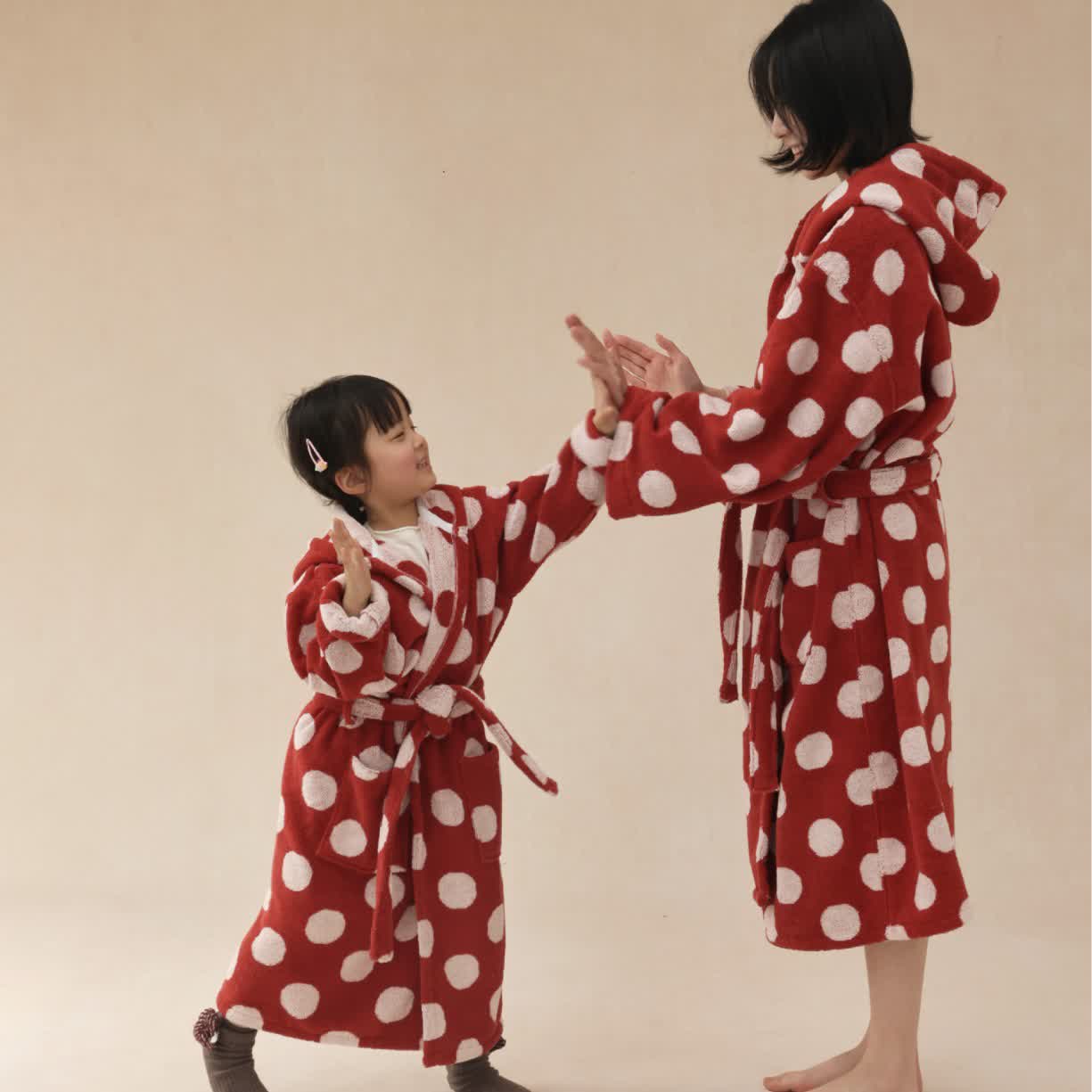 Ownkoti Matching Family Polka Dot Hooded Cotton Robe - image 1