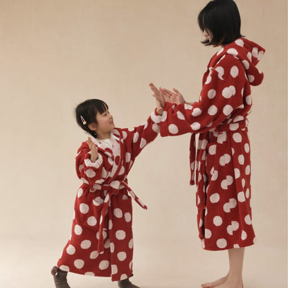 Ownkoti Matching Family Polka Dot Hooded Cotton Robe - image 1