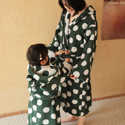 Ownkoti Matching Family Polka Dot Hooded Cotton Robe - image 15