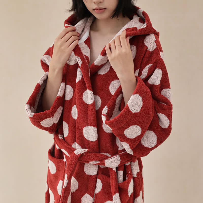 Ownkoti Matching Family Polka Dot Hooded Cotton Robe - image 11