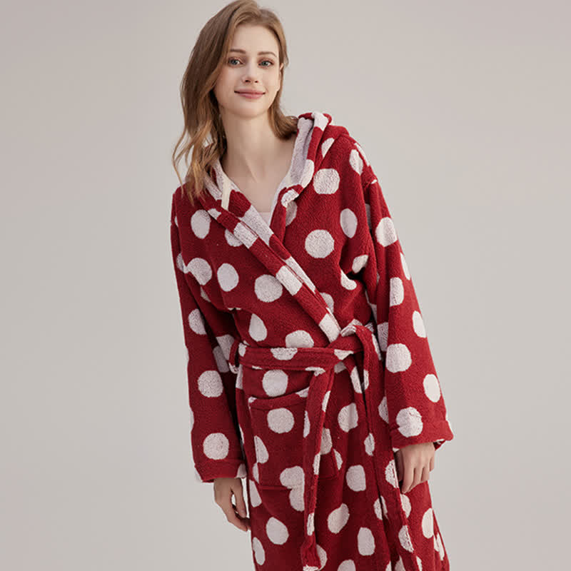 Ownkoti Matching Family Polka Dot Hooded Cotton Robe - image 6