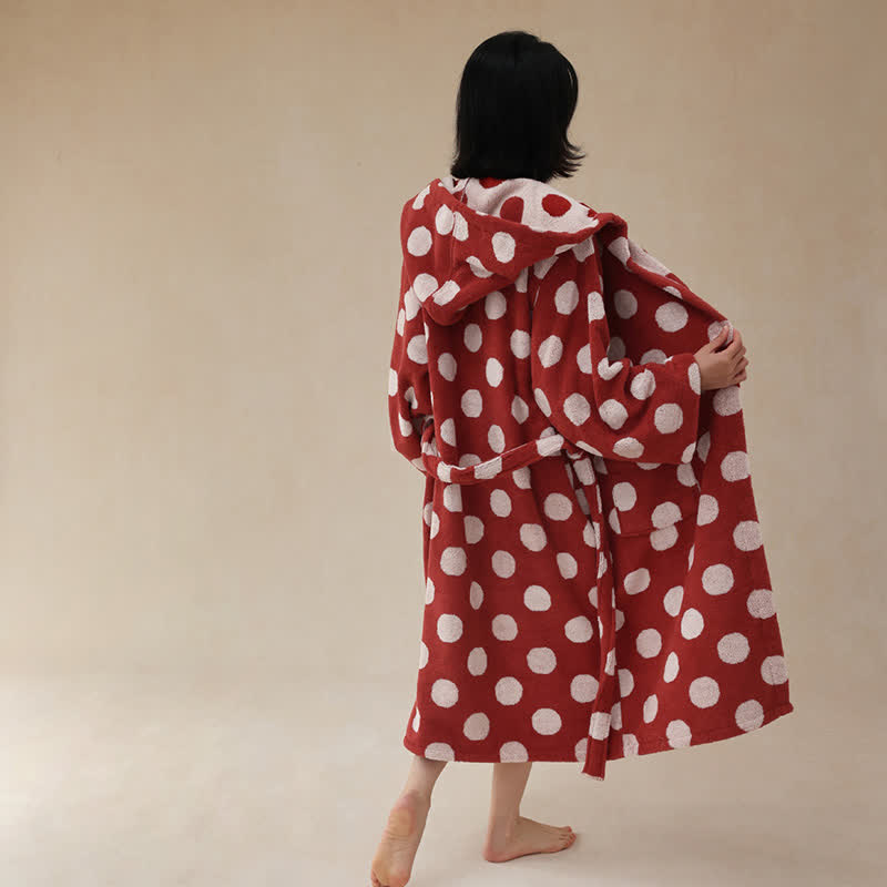 Ownkoti Matching Family Polka Dot Hooded Cotton Robe - image 10