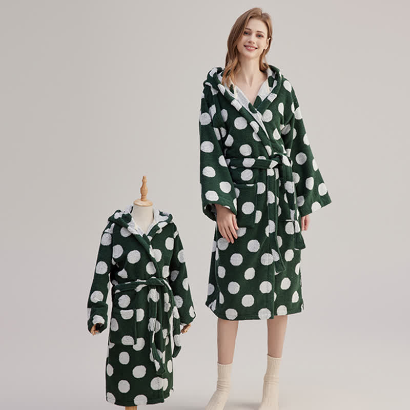 Ownkoti Matching Family Polka Dot Hooded Cotton Robe - image 17