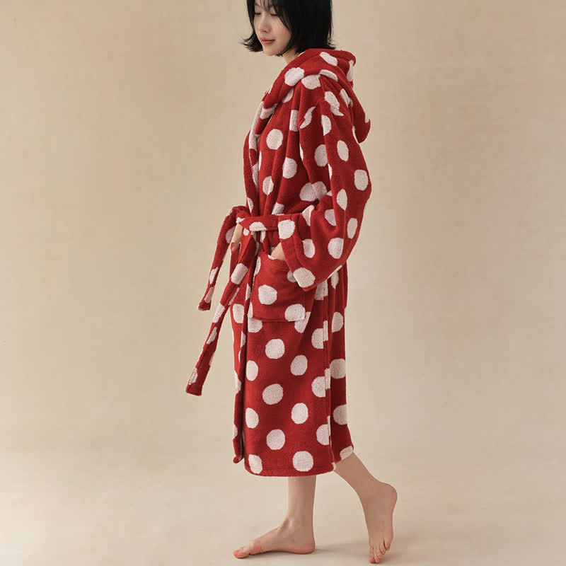 Ownkoti Matching Family Polka Dot Hooded Cotton Robe - image 7