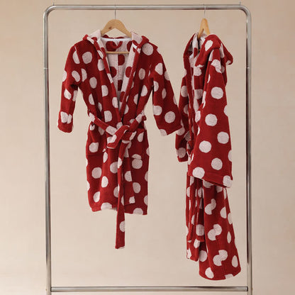 Ownkoti Matching Family Polka Dot Hooded Cotton Robe - image 12