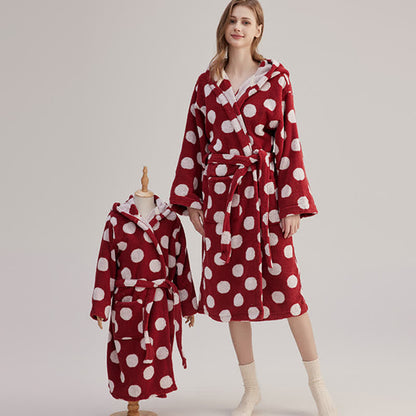 Ownkoti Matching Family Polka Dot Hooded Cotton Robe - image 5