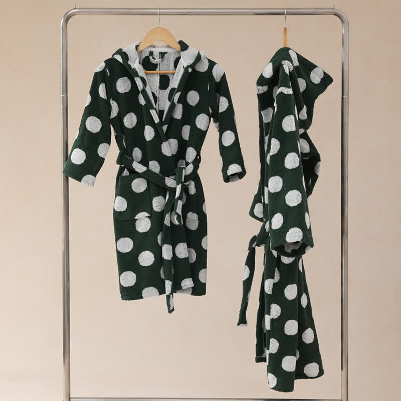 Ownkoti Matching Family Polka Dot Hooded Cotton Robe - image 24