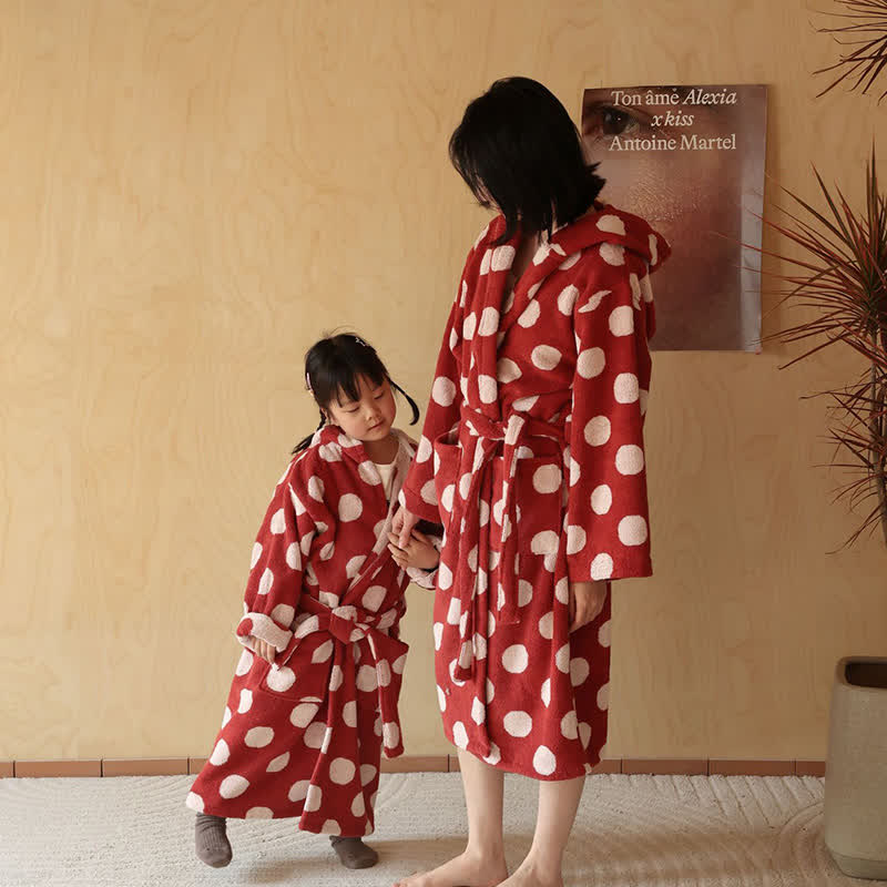 Ownkoti Matching Family Polka Dot Hooded Cotton Robe - image 0