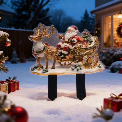 Ownkoti Christmas Reindeer Yard Stake Decor - Father Christmas - image 0