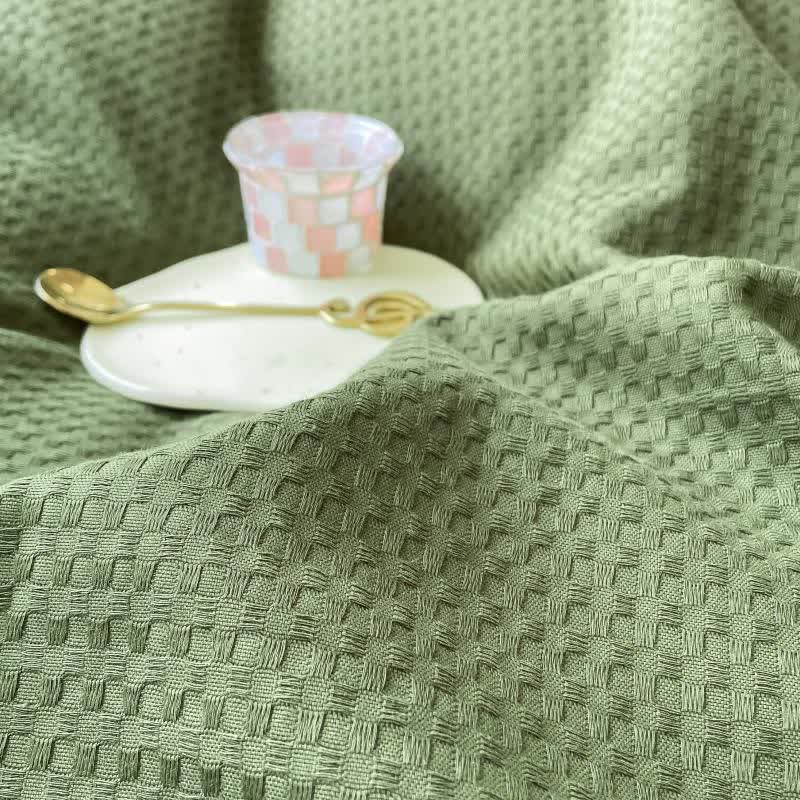 Ownkoti Solid Waffle Weave Cotton Bedding Set - image 4