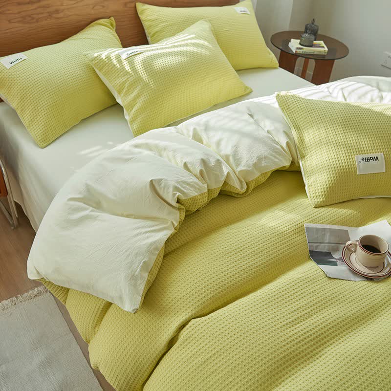 Ownkoti Solid Waffle Weave Cotton Bedding Set - image 13