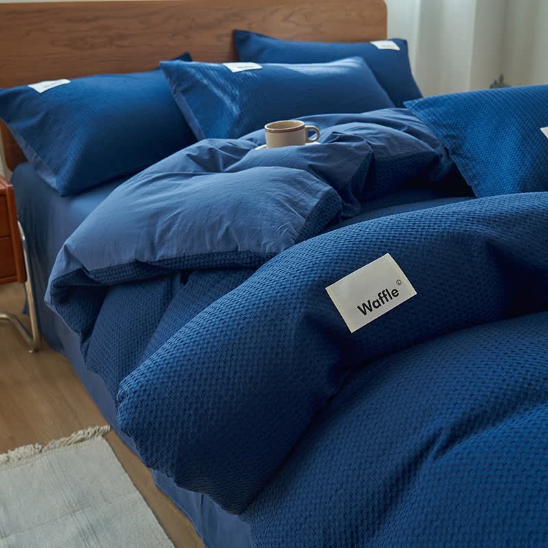 Ownkoti Solid Waffle Weave Cotton Bedding Set - image 6