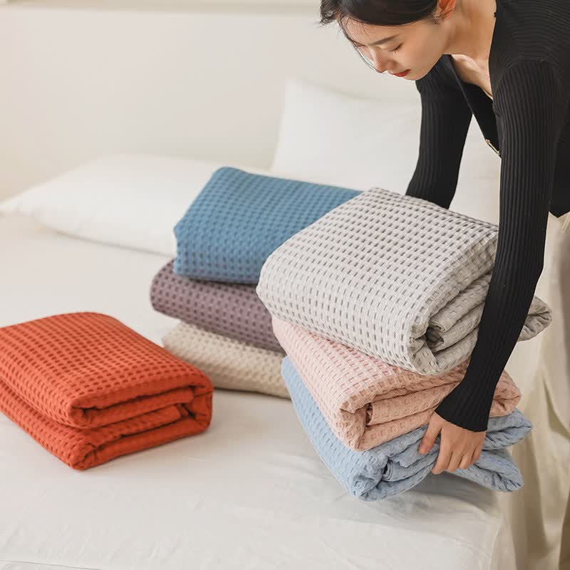 Ownkoti Solid Waffle Cotton Gauze Blanket - image 1