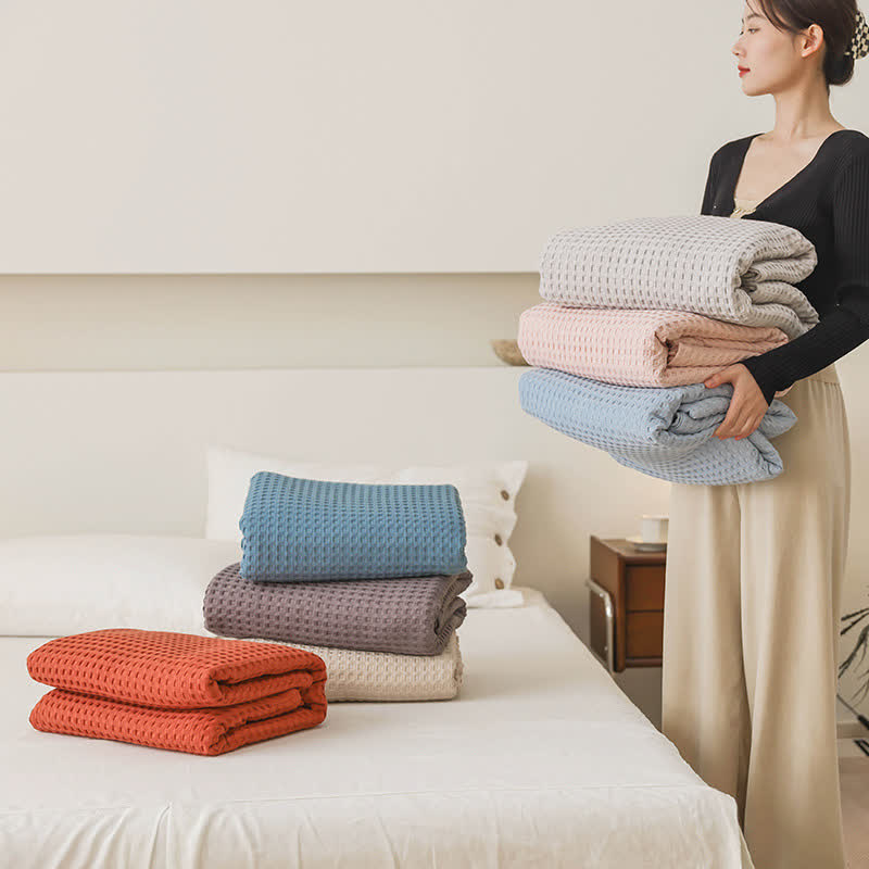 Ownkoti Solid Waffle Cotton Gauze Blanket - image 2