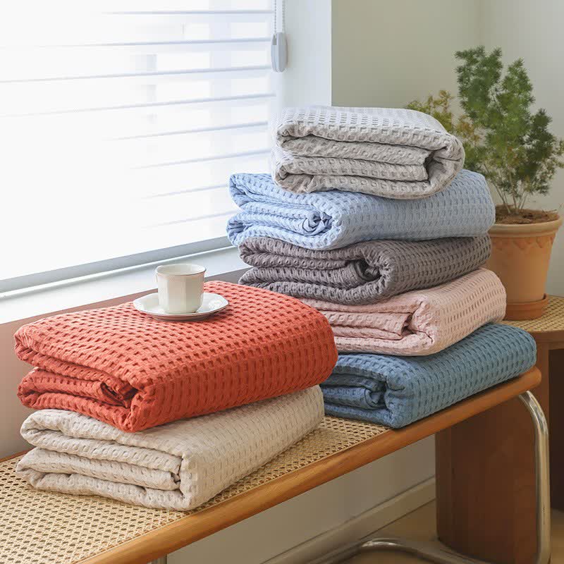 Ownkoti Solid Waffle Cotton Gauze Blanket - image 0