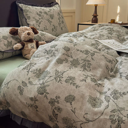 Ownkoti Vintage Floral Ruffled Cotton Bedding Set - image 5