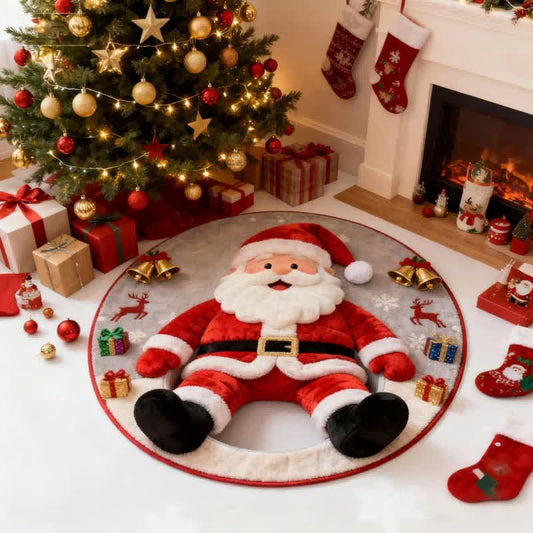 Ownkoti Christmas Santa Claus 3D Effect Rug - 55" x 55" - image 0