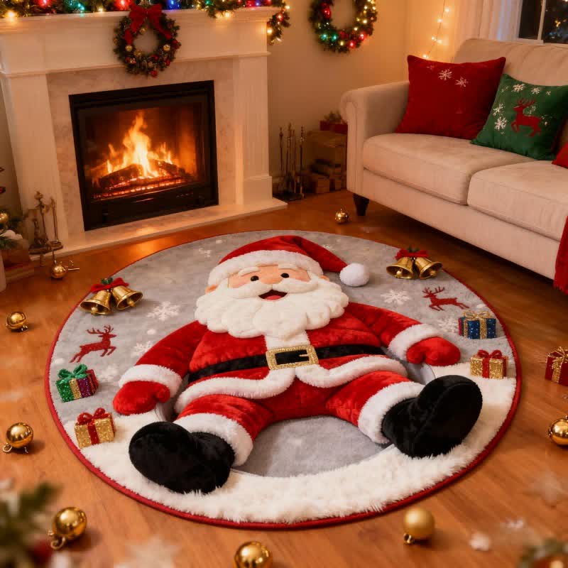 Ownkoti Christmas Santa Claus 3D Effect Rug - image 1
