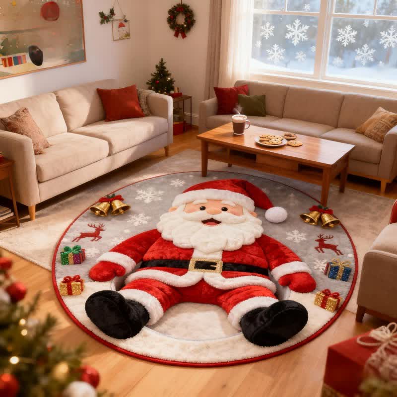 Ownkoti Christmas Santa Claus 3D Effect Rug - image 2