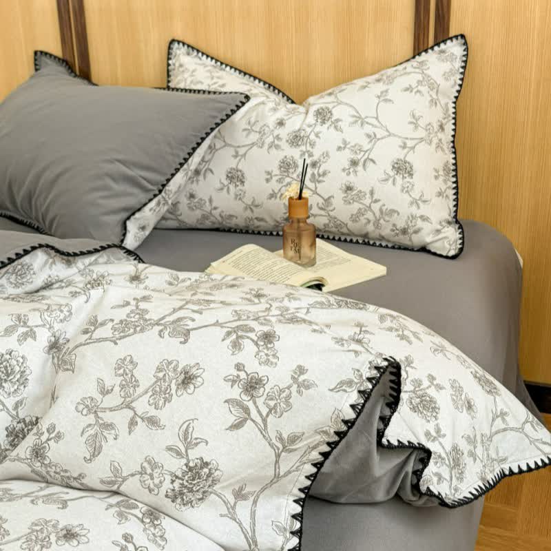 Ownkoti Elegant Floral Brushed Cotton Bedding Set - image 1