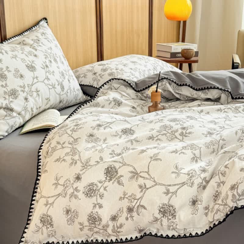 Ownkoti Elegant Floral Brushed Cotton Bedding Set - image 2