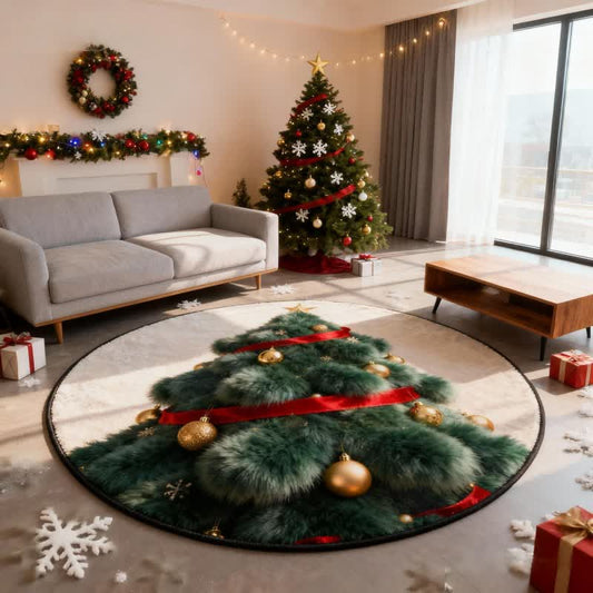 Ownkoti Jingle Bell Christmas Tree 3D Rug - 55" x 55" - image 0