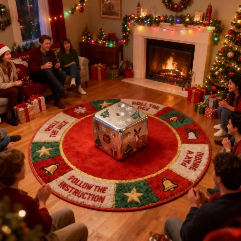 Ownkoti Christmas Inspired Dice 3D Effect Rug - image 1