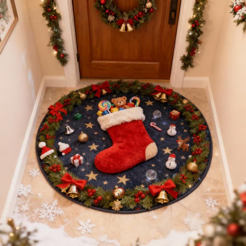 Ownkoti Christmas-themed Stockings 3D Effect Rug - image 1