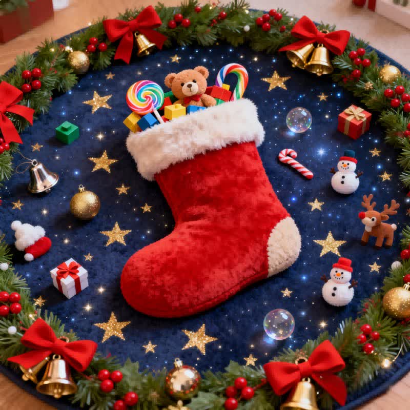 Ownkoti Christmas-themed Stockings 3D Effect Rug - image 5