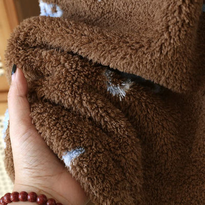 Ownkoti Bow Pattern Plush Hooded Robe - image 4