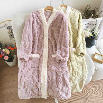 Ownkoti Tulip Textured Plush Button Nightgown - image 1