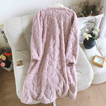 Ownkoti Tulip Textured Plush Button Nightgown - image 5