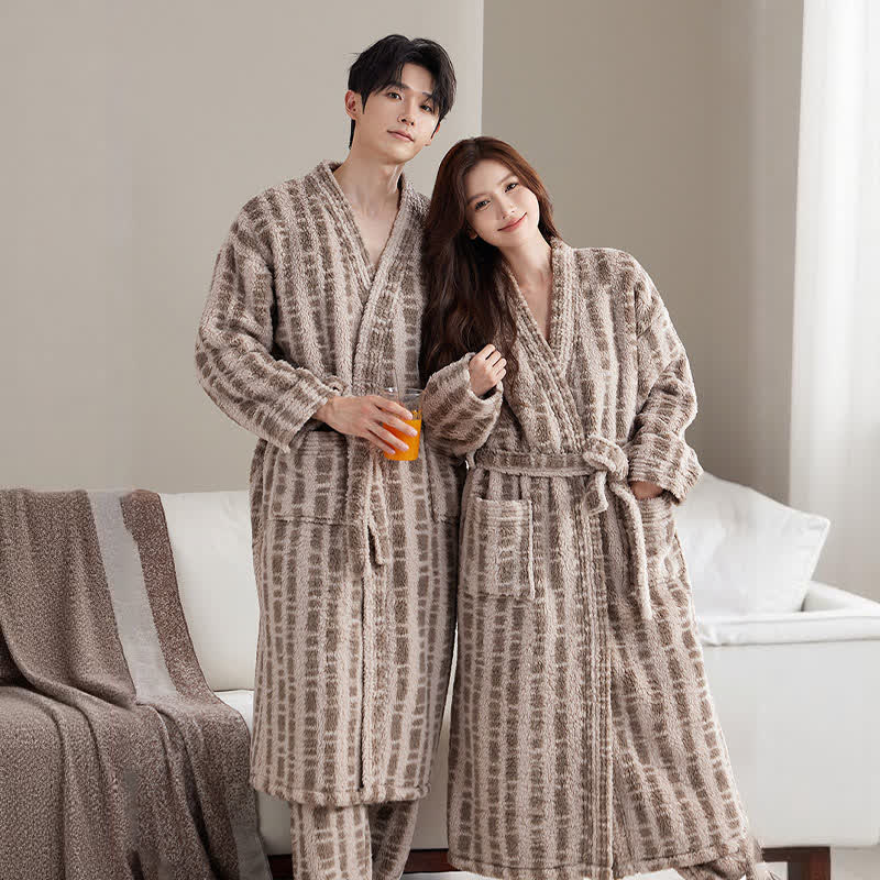 Ownkoti Unisex Luxury Line-Art Plush Robe - image 4